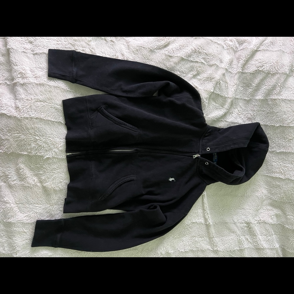 (Size XS) Polo Ralph Lauren zip-up jacket, black